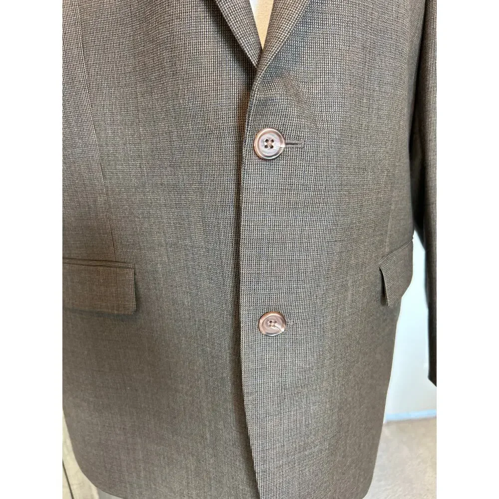 Lauren Ralph Lauren | Brown 100% Wool Mens Single Breasted Blazer | 44L
